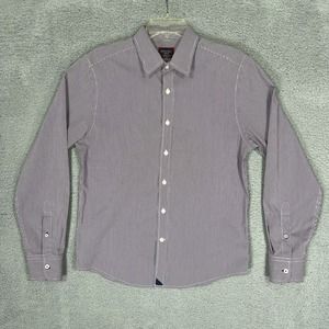 Untuckit Shirt Mens Medium Red Check Button Up Long Sleeve Lightweight